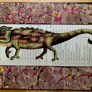Iguana Strolling on Antique Farm Inventory Page 8 x 10" Folkart #SS322