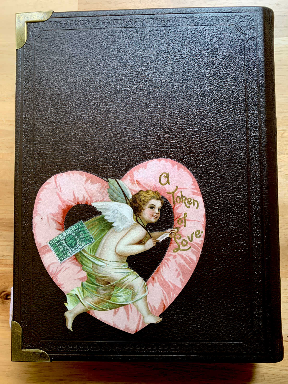 Coptic Bound 258 Page Handmade Blue Bird Valentine Junk Journal with Handtorn Paper in Antique Leather Book Cover with Brass Edges - Image 21