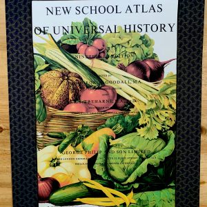 Victorian Vegetable Lithograph on an Antique New School Atlas on Universal History Book Page 8 x 10" Folkart #SS332