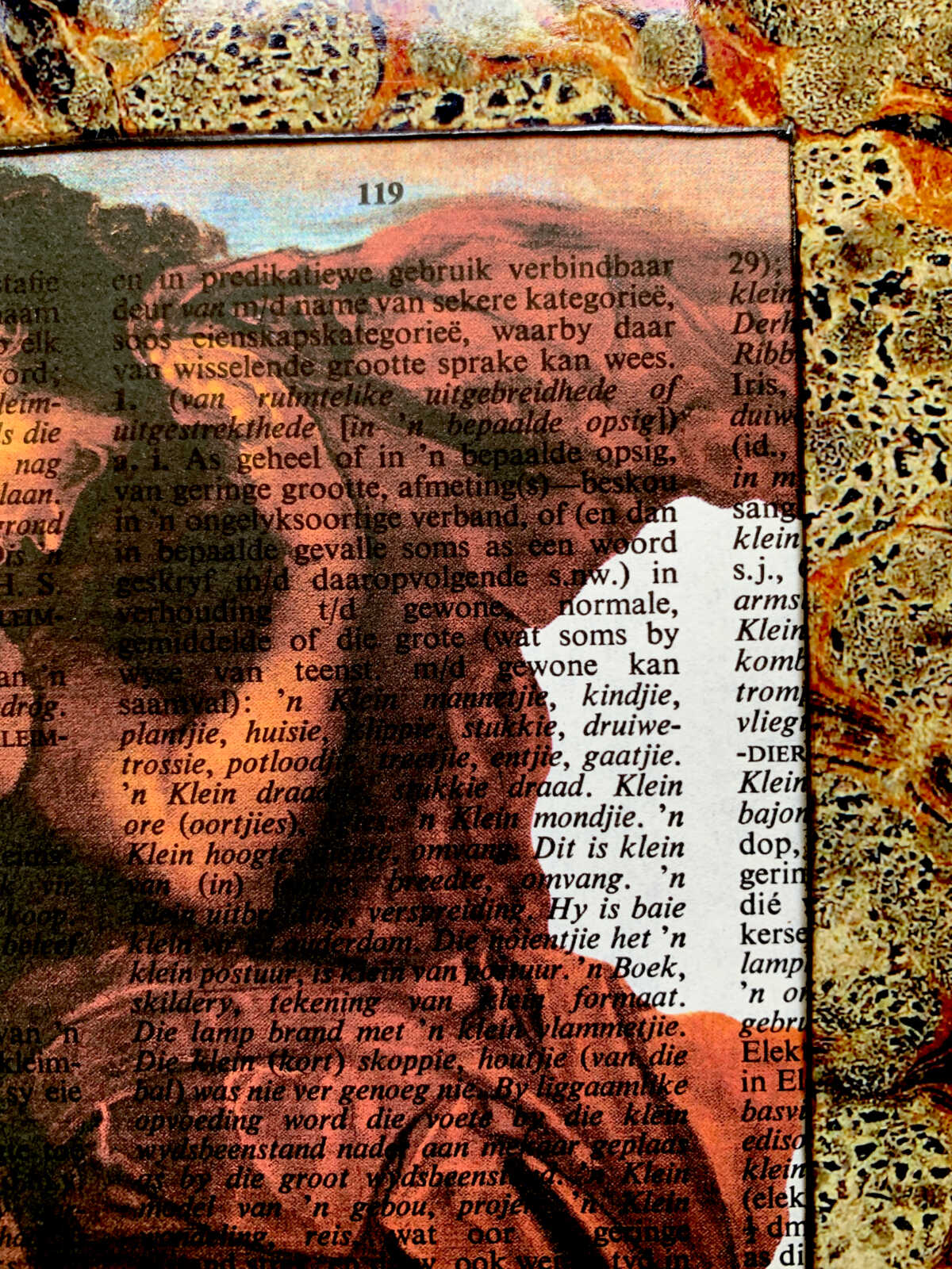 Blown Man Straining on an Antique Afrikaans Encyclopedia Page 8 x 10" Folkart #SS347 - Image 6