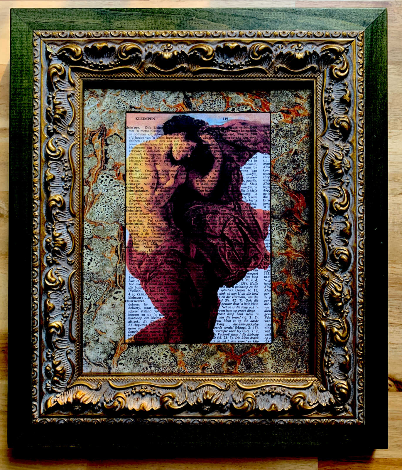 Blown Man Straining on an Antique Afrikaans Encyclopedia Page 8 x 10" Folkart #SS347 - Image 8