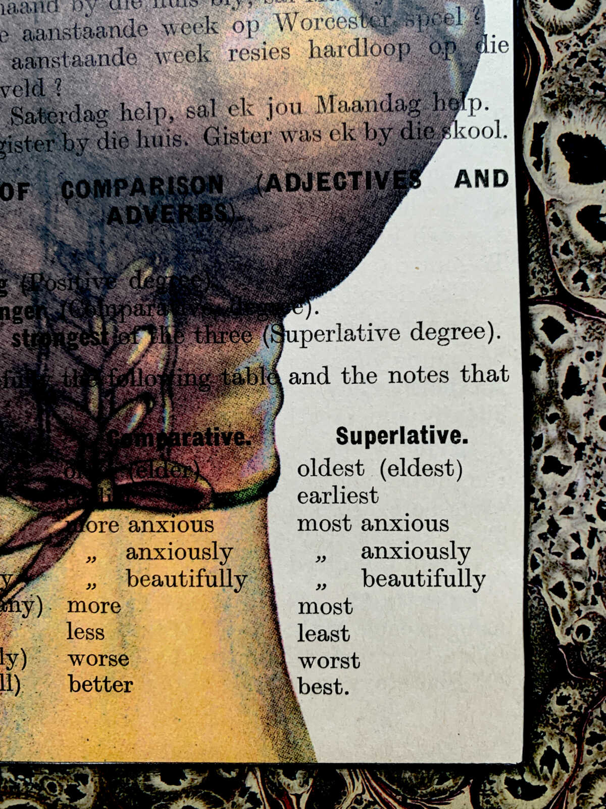 Boxing Glove Smashing on an Antique Child's Lesson Page 5 x 7" Folkart #PS911 - Image 5