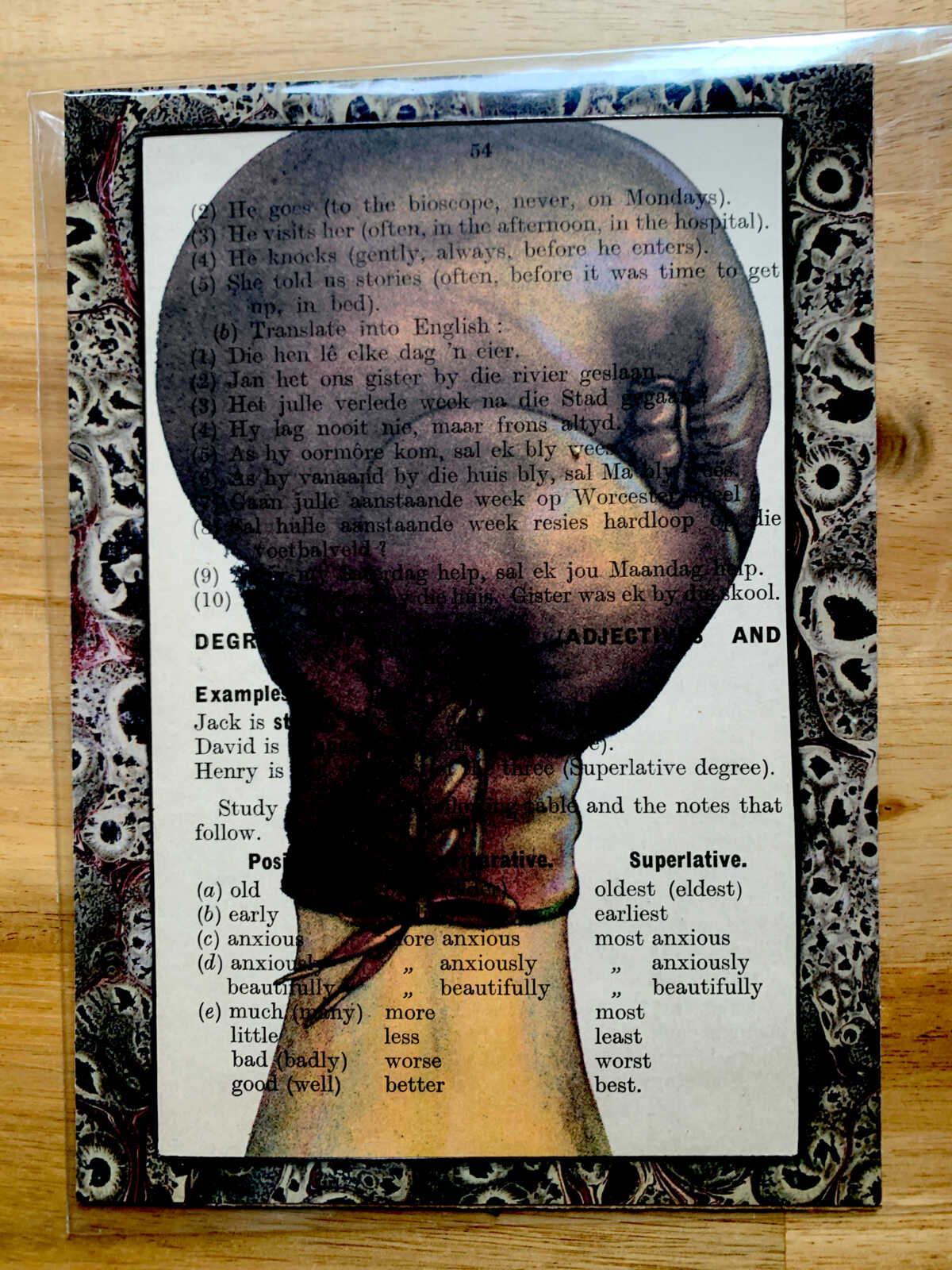 Boxing Glove Smashing on an Antique Child's Lesson Page 5 x 7" Folkart #PS911 - Image 4