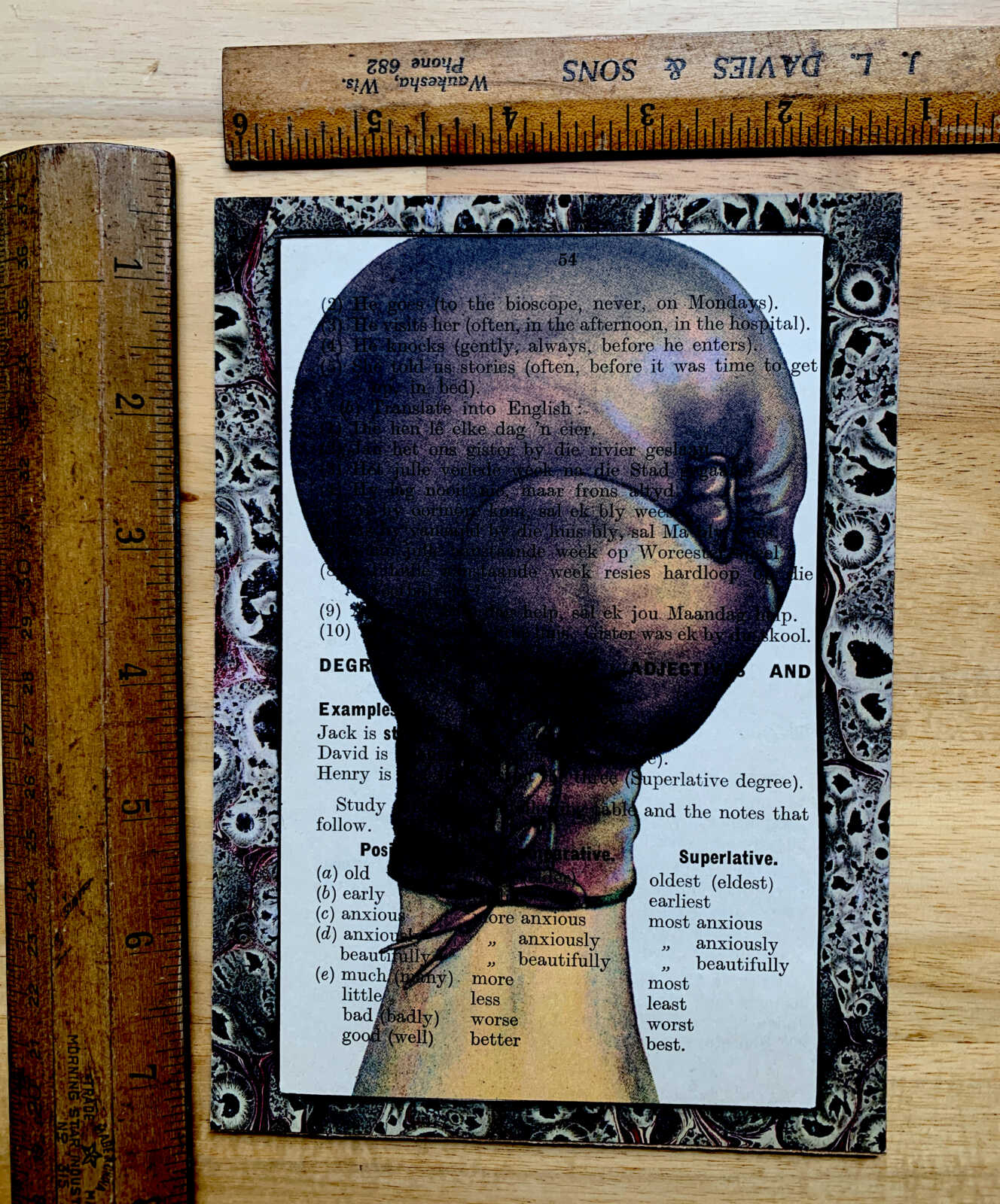 Boxing Glove Smashing on an Antique Child's Lesson Page 5 x 7" Folkart #PS911 - Image 6