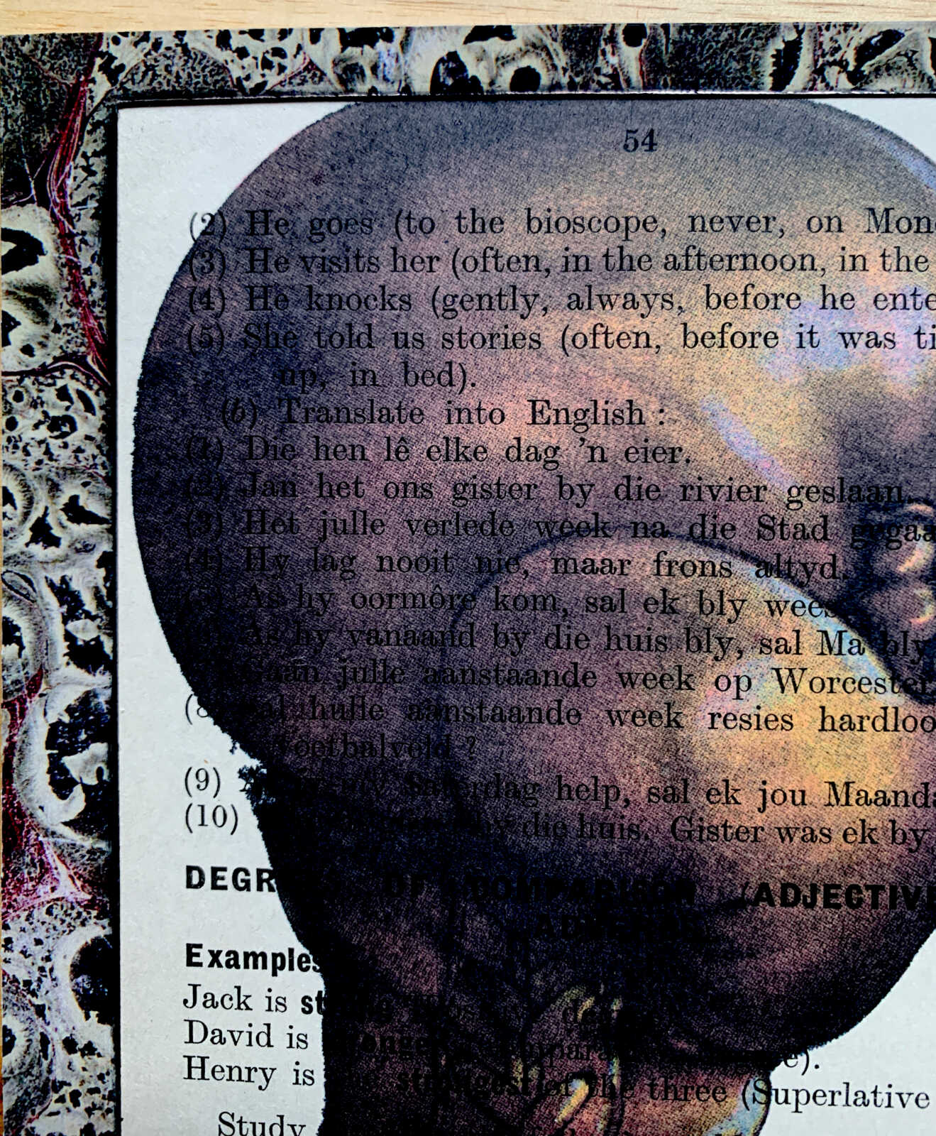 Boxing Glove Smashing on an Antique Child's Lesson Page 5 x 7" Folkart #PS911 - Image 7