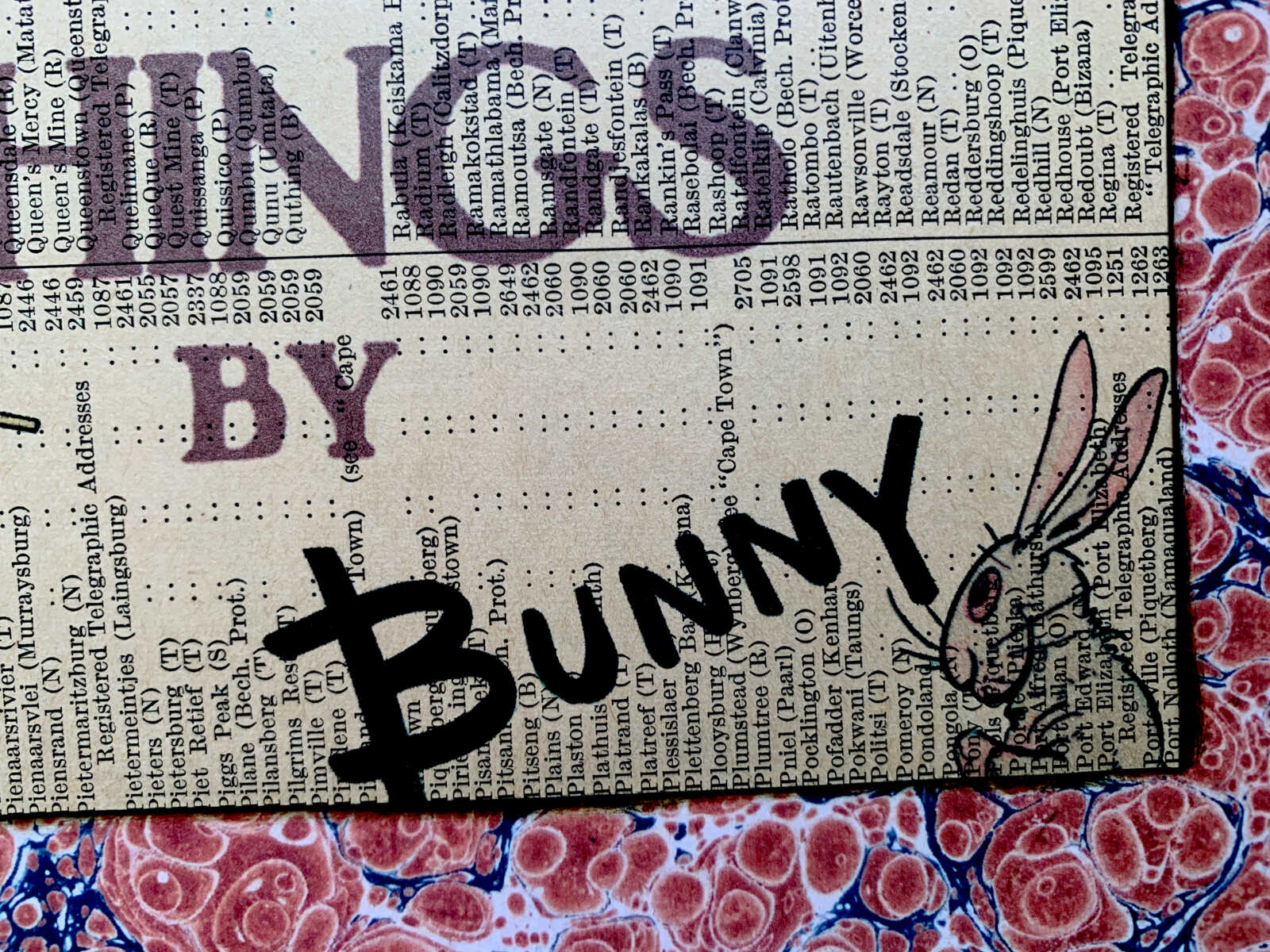 Magician and His Bunny on an Antique Capetown Directory Book Page 8 x 10" Folkart #SS335 - Image 6