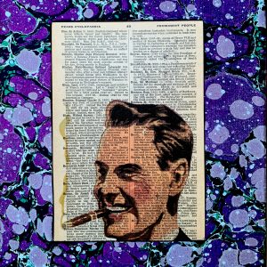Fancy Pants Smoking Dude on an Antique Pears Cyclopedia Prominent People Book Page 8 x 10" Folkart #SS349
