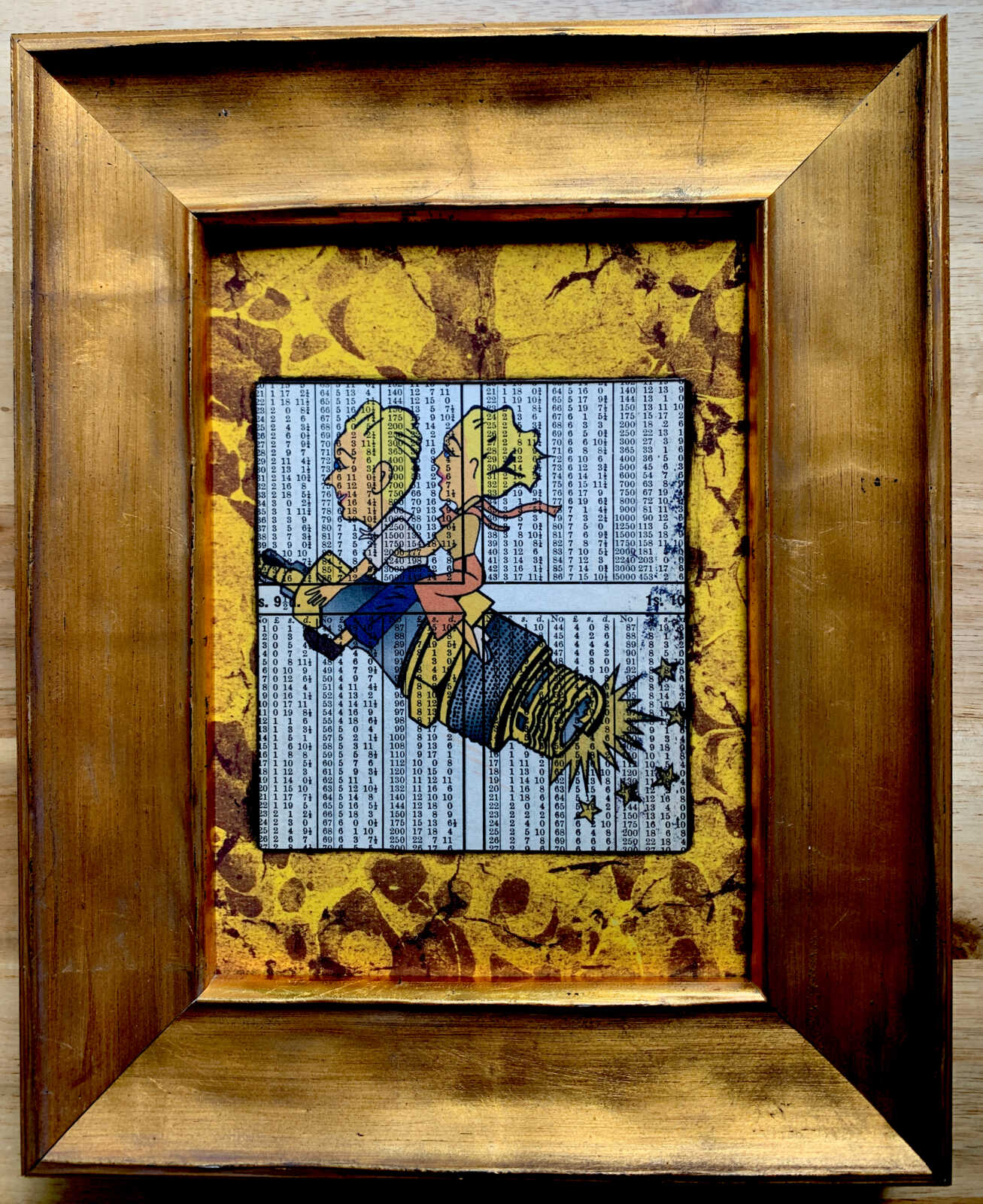 Optimistic Champion Spark Plug Couple Launching on an Antique Mathematical Table Page 5 x 7" Folkart #PS913 - Image 4