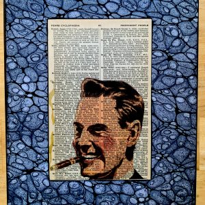 Fancy Pants Smoking Dude on an Antique Pears Cyclopedia Prominent People Book Page 8 x 10" Folkart #SS348