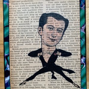 Victorian French Circus Theater Acrobatic Performer Mid Air on an Antique Magazine Page 5 x 7" Folkart #PS917