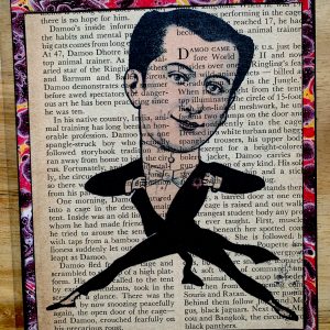 Victorian French Circus Theater Acrobatic Performer Mid Air on an Antique Magazine Page 5 x 7" Folkart #PS909