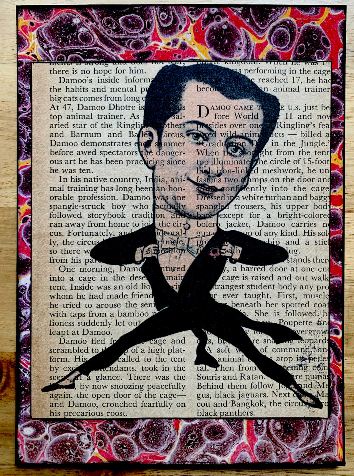 Victorian French Circus Theater Acrobatic Performer Mid Air on an Antique Magazine Page 5 x 7" Folkart #PS909 - Image 4