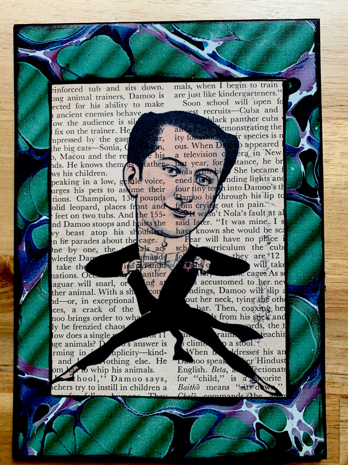 Victorian French Circus Theater Acrobatic Performer Mid Air on an Antique Magazine Page 5 x 7" Folkart #PS902