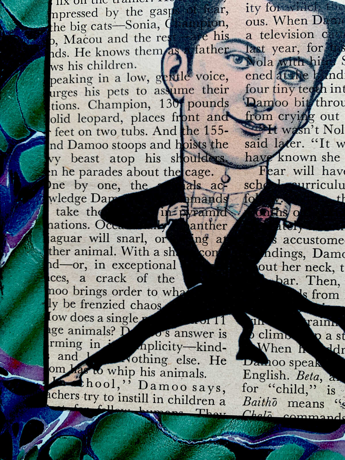 Victorian French Circus Theater Acrobatic Performer Mid Air on an Antique Magazine Page 5 x 7" Folkart #PS902 - Image 5