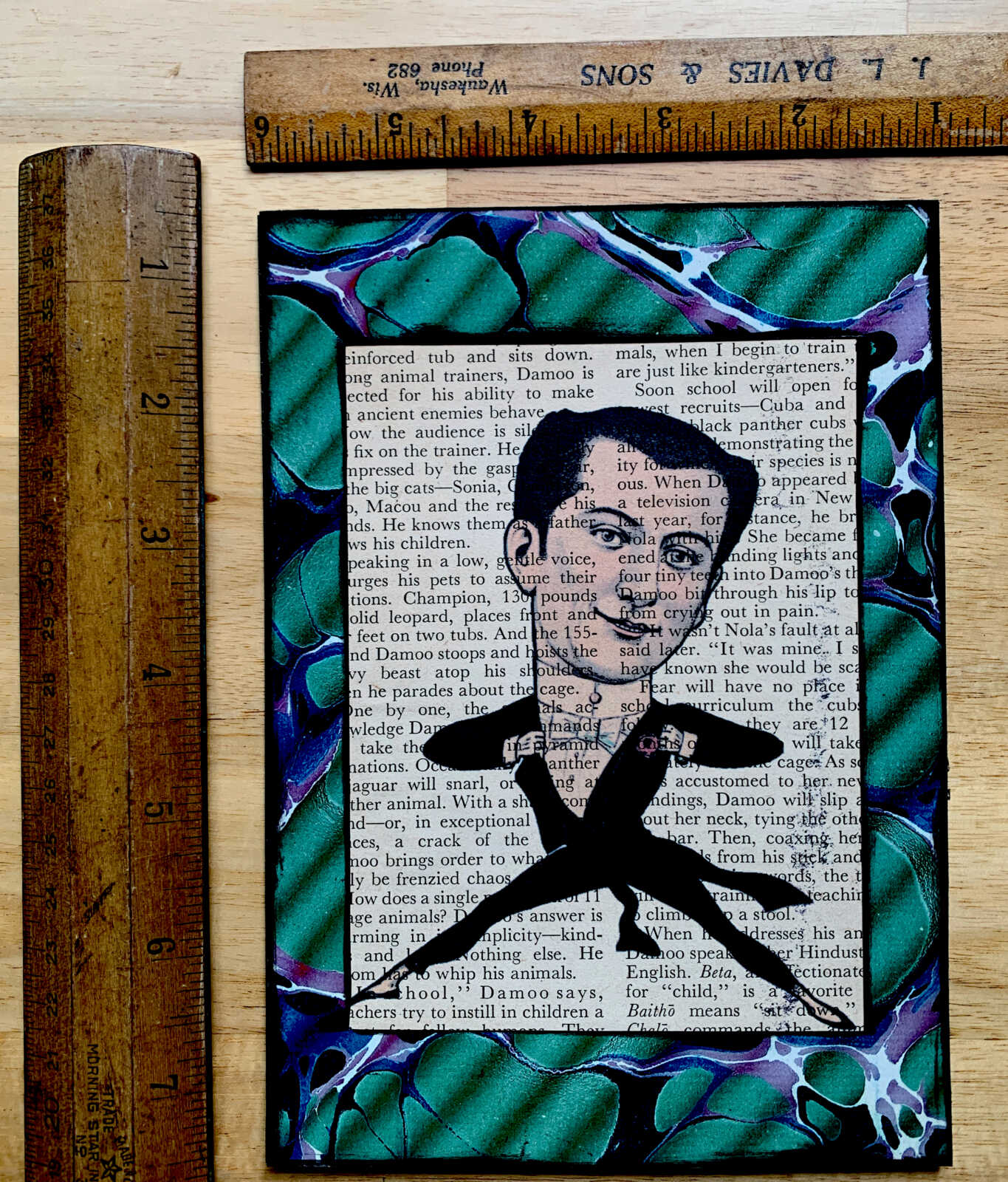 Victorian French Circus Theater Acrobatic Performer Mid Air on an Antique Magazine Page 5 x 7" Folkart #PS902 - Image 4
