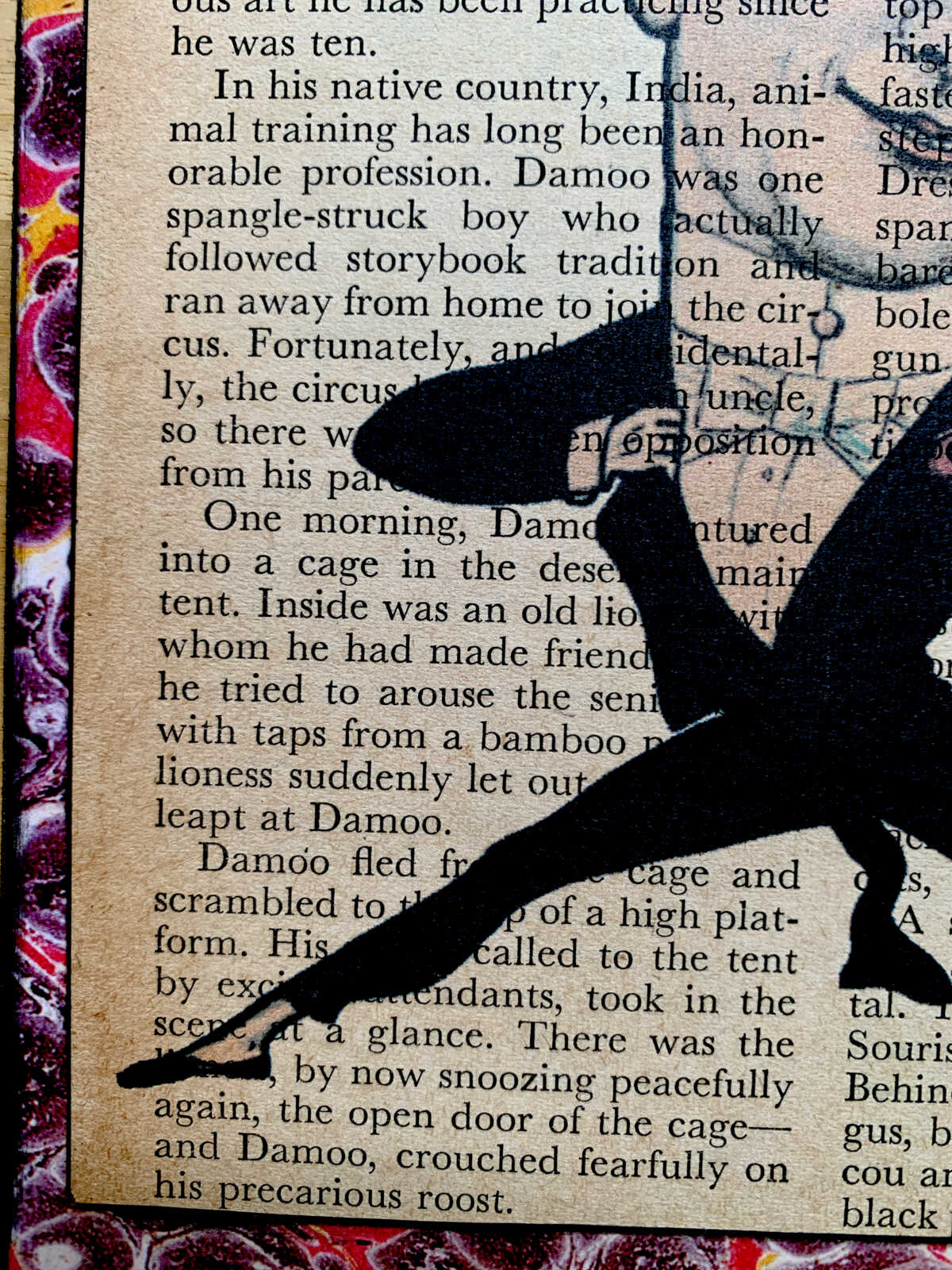 Victorian French Circus Theater Acrobatic Performer Mid Air on an Antique Magazine Page 5 x 7" Folkart #PS909 - Image 3