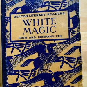 Coptic White Magic Junk Journal with Handtorn Paper in Antique Canvas Book Cover with Brass Edges