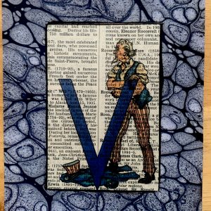 Uncle Sam Victory Suit on Antique Book Page 4 x 6" Folkart #LT116
