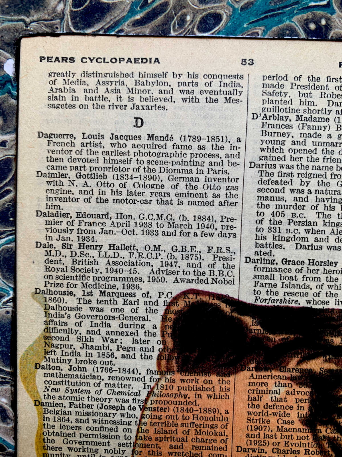 Fancy Pants Smoking Dude on an Antique Pears Cyclopedia Prominent People Book Page 8 x 10" Folkart #SS350 - Image 9
