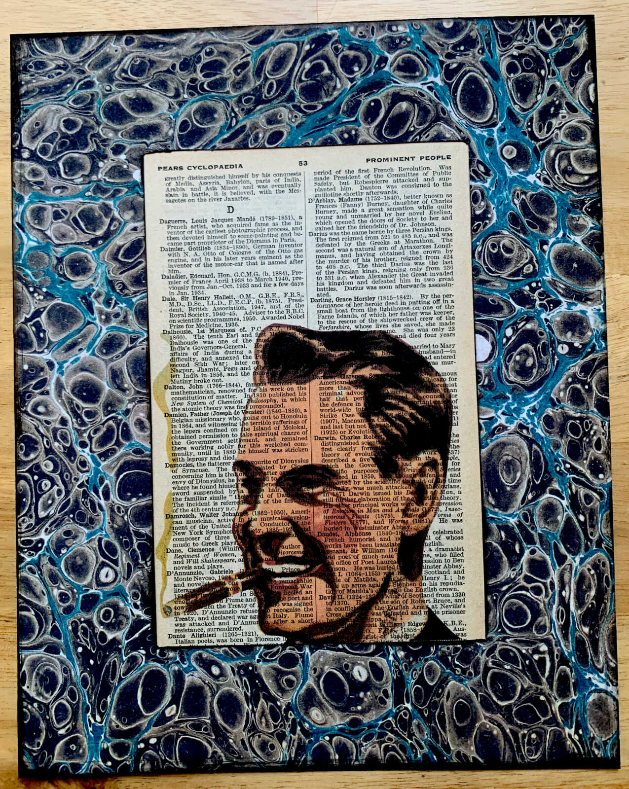 Fancy Pants Smoking Dude on an Antique Pears Cyclopedia Prominent People Book Page 8 x 10" Folkart #SS350 - Image 16