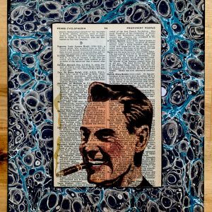 Fancy Pants Smoking Dude on an Antique Pears Cyclopedia Prominent People Book Page 8 x 10" Folkart #SS350