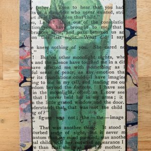 Old Fashioned Lime Mint Ice Cream Soda Die Cut on Antique Book Page 3 x 5" Folkart #CSL11