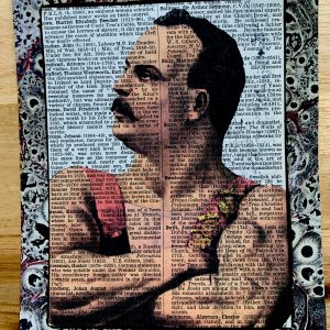 Victorian Performing Strongman Posing Proudly on an Antique Pears Cyclopedia Page 5 x 7" Folkart #PS910
