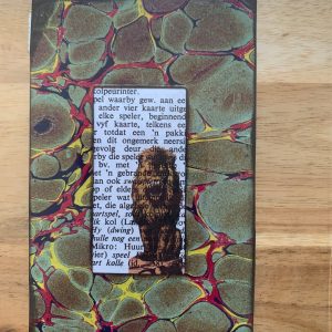 Victorian Lion Die Cut on Antique South African Book Page 3 x 5" Folkart #CSL7