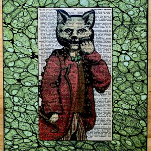 Pears Cyclopedia Prominent People Smoking Dignified White Cat Cigars 8 x 10" Folkart #SS345