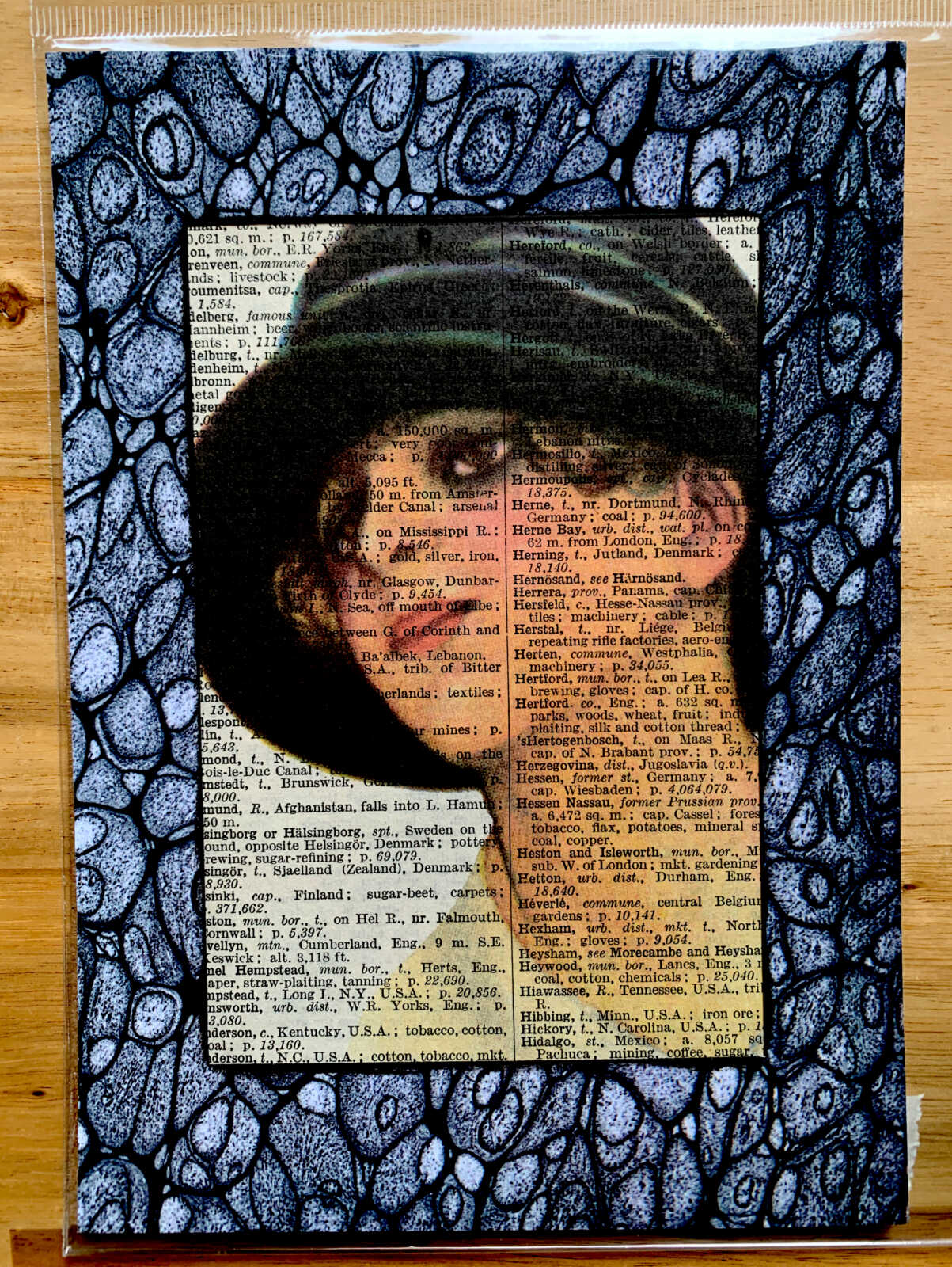 Winsome Woman in a Black Hat on an Antique Pears Cyclopedia Page 5 x 7" Folkart #PS905 - Image 5