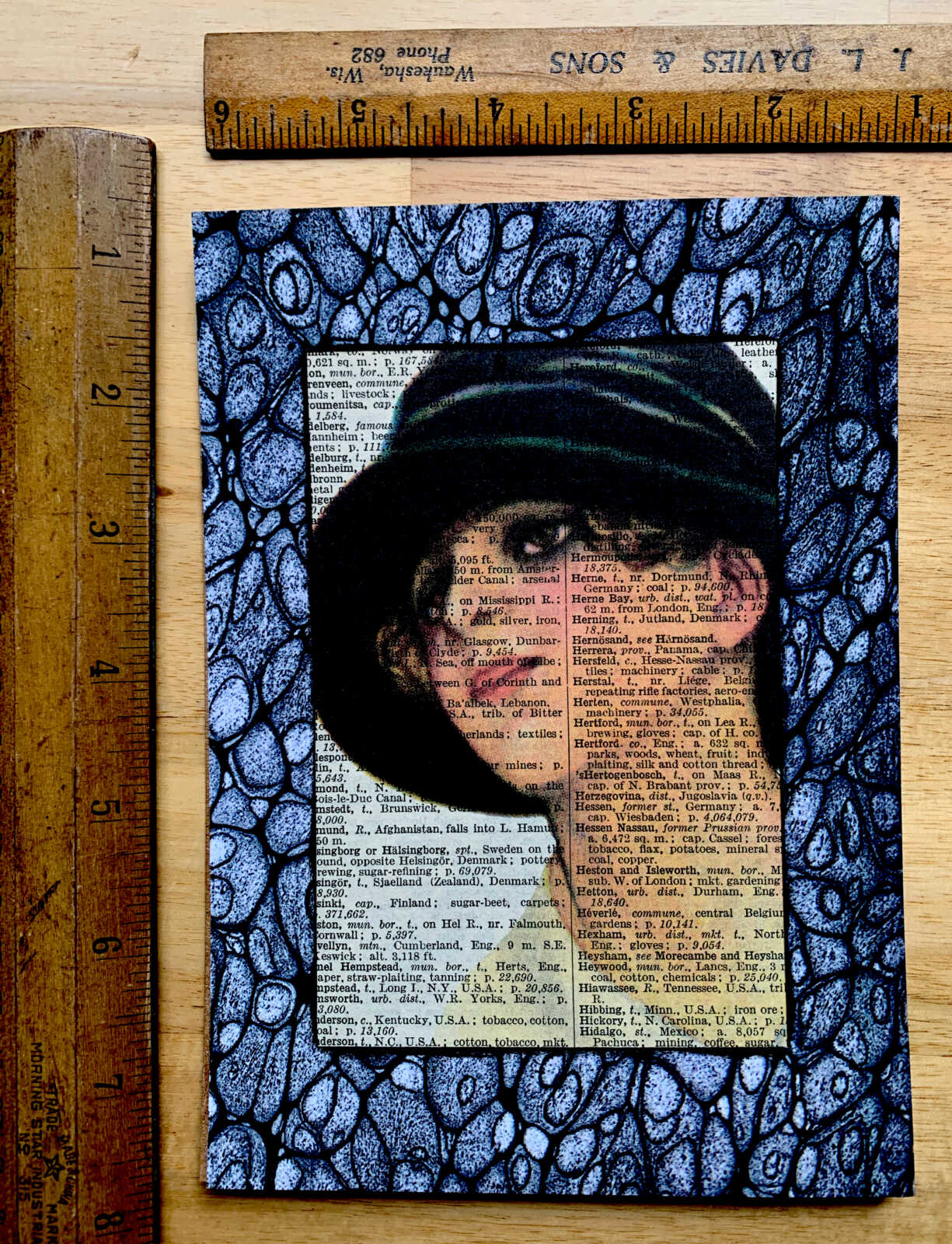 Winsome Woman in a Black Hat on an Antique Pears Cyclopedia Page 5 x 7" Folkart #PS905 - Image 7