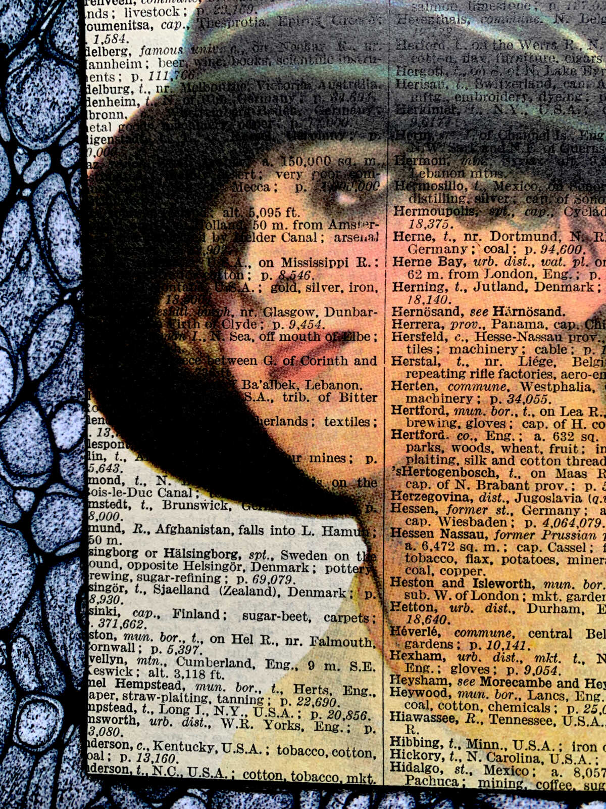 Winsome Woman in a Black Hat on an Antique Pears Cyclopedia Page 5 x 7" Folkart #PS905 - Image 6