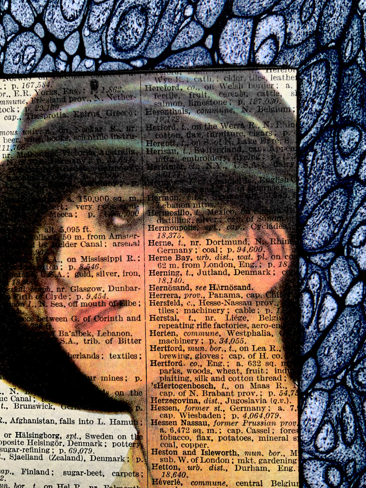Winsome Woman in a Black Hat on an Antique Pears Cyclopedia Page 5 x 7" Folkart #PS905 - Image 3