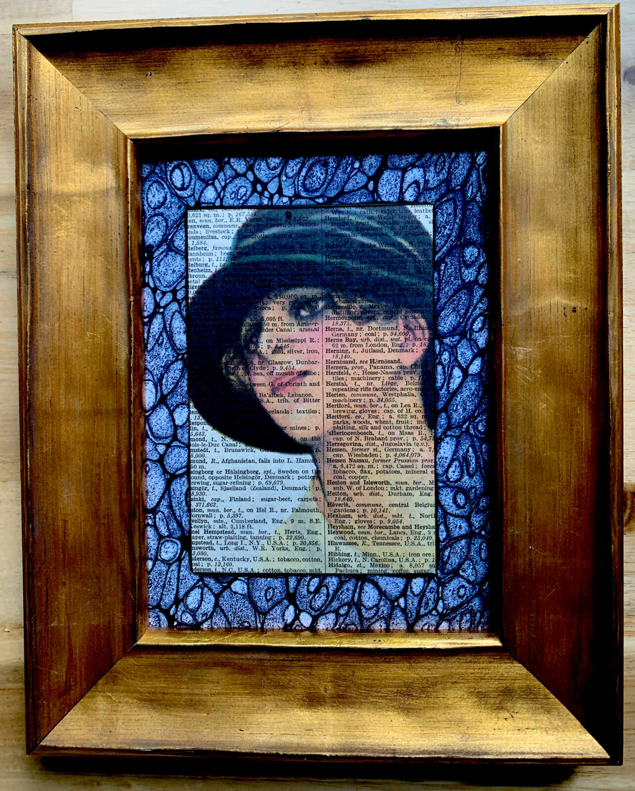 Winsome Woman in a Black Hat on an Antique Pears Cyclopedia Page 5 x 7" Folkart #PS905 - Image 2