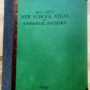 Muir's New School Atlas of Universal History Inkpot Coptic Bound Junk Journal with Handtorn Paper in Antique Canvas Book Cover with Brass Edges